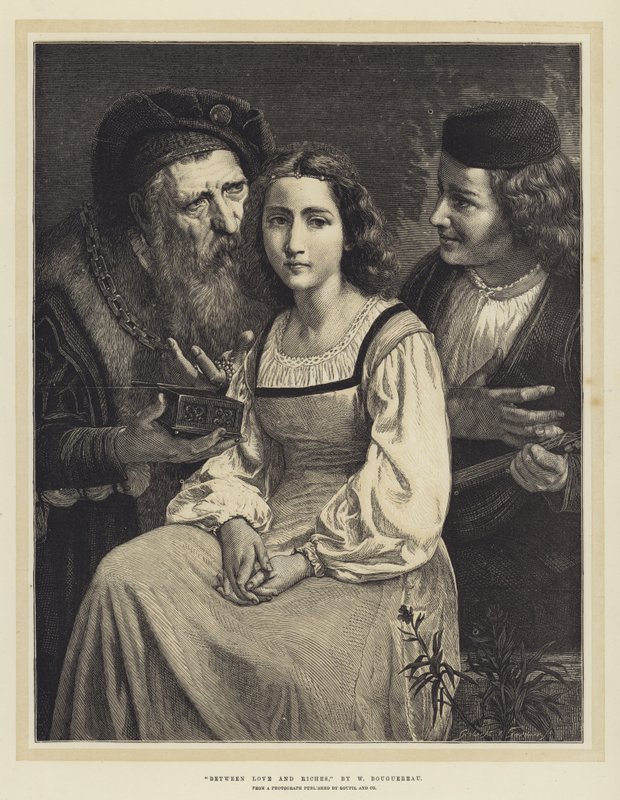 Entre el amor y la riqueza de William Adolphe Bouguereau
