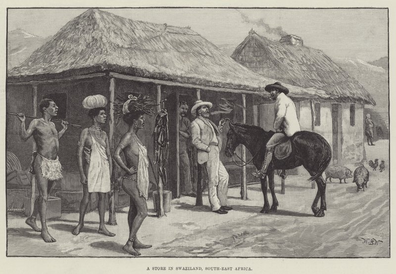Una tienda en Suazilandia, Sudeste de África de William Barnes Wollen
