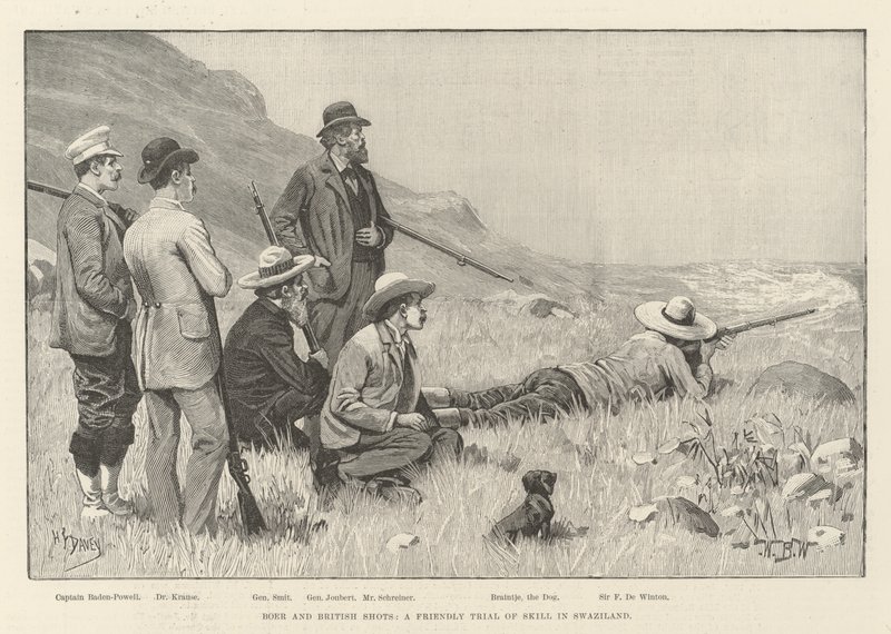 Disparos de Bóer y Británicos, una prueba amistosa de habilidad en Suazilandia de William Barnes Wollen