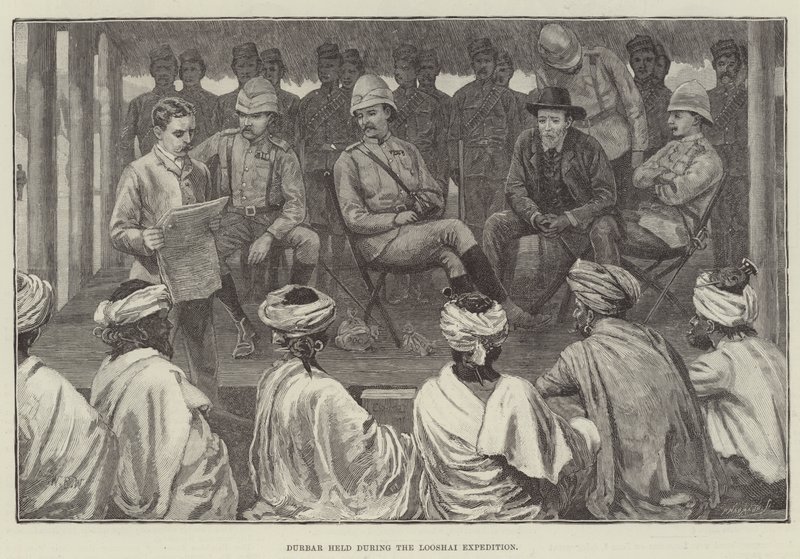 Durbar celebrado durante la Expedición Looshai de William Barnes Wollen
