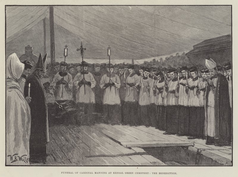 Funeral del Cardenal Manning en el Cementerio de Kensal Green, la bendición de William Barnes Wollen
