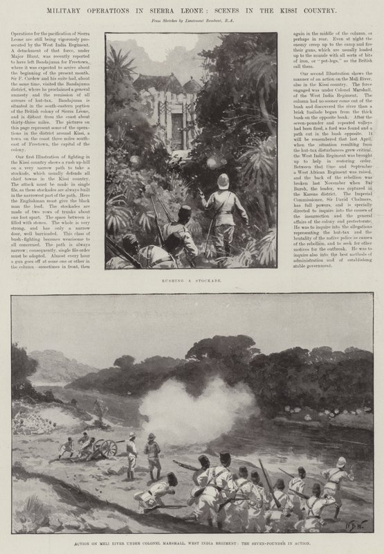 Operaciones militares en Sierra Leona, escenas en el país Kissi de William Barnes Wollen