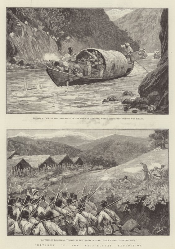 Bocetos de la Expedición Chin-Lushai de William Barnes Wollen