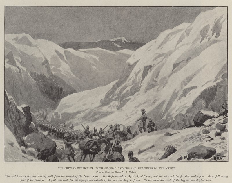 La expedición de Chitral, con el general Gatacre y los Buffs en la marcha de William Barnes Wollen