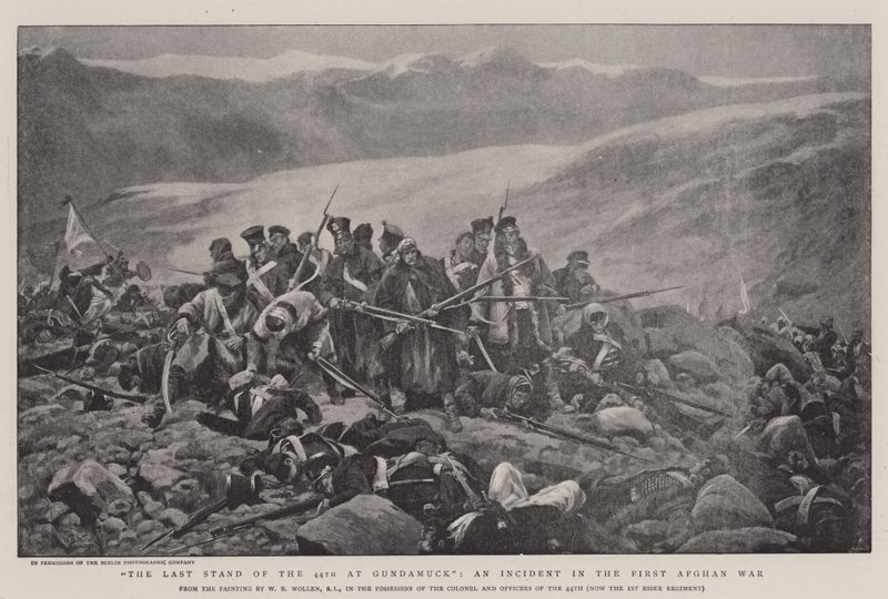 La última resistencia del 44º en Gundamuck, un incidente en la Primera Guerra Afgana de William Barnes Wollen
