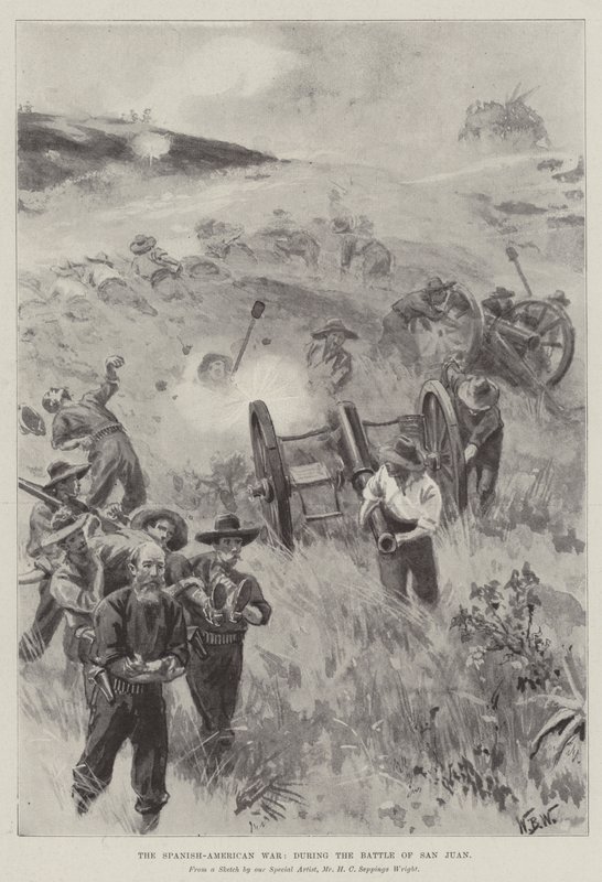 La guerra hispanoamericana, durante la batalla de San Juan de William Barnes Wollen