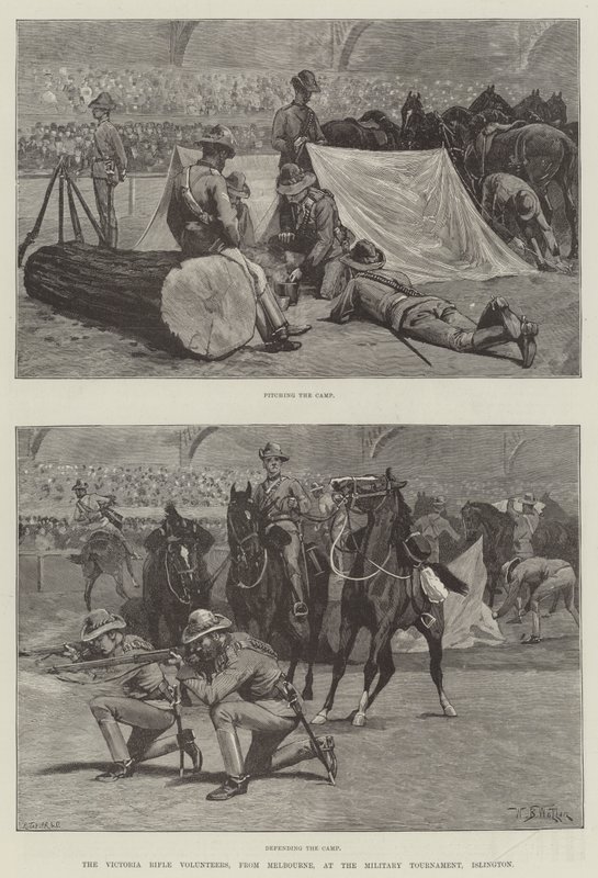 Los voluntarios de los rifles Victoria, de Melbourne, en el torneo militar, Islington de William Barnes Wollen