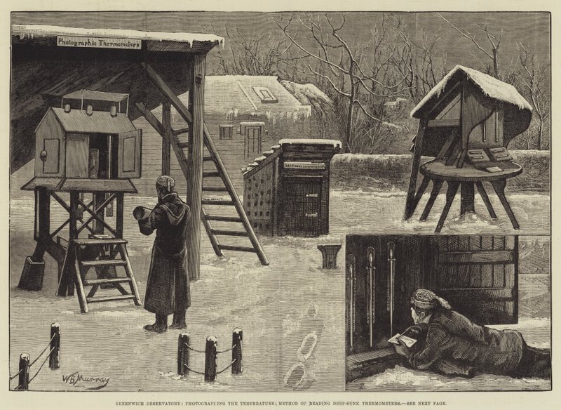 Observatorio de Greenwich, fotografiando la temperatura; Método de lectura de termómetros profundamente hundidos de William Bazett Murray