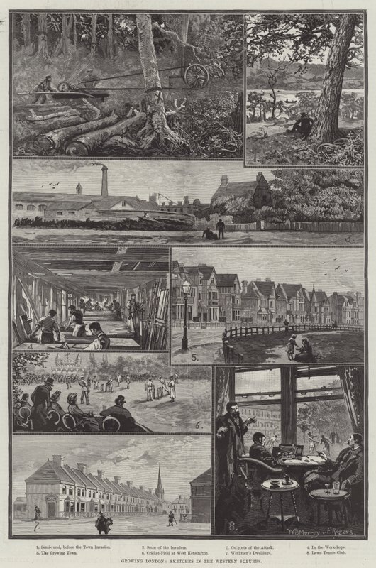 Londres en crecimiento, bocetos en los suburbios occidentales de William Bazett Murray