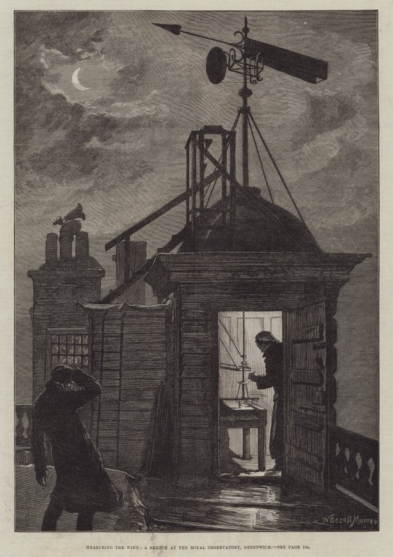 Midiendo el Viento, un Boceto en el Real Observatorio, Greenwich de William Bazett Murray