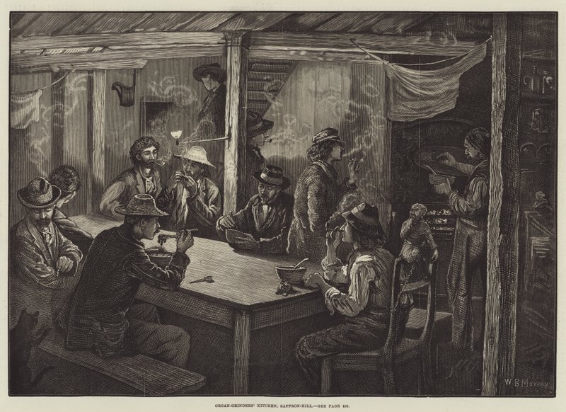 Cocina de organilleros, Saffron-Hill de William Bazett Murray