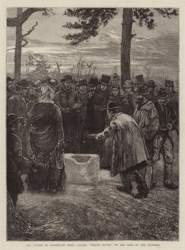 La costumbre de Knightlow Cross, pagando Wroth Silver al Señor del Cien de William Bazett Murray