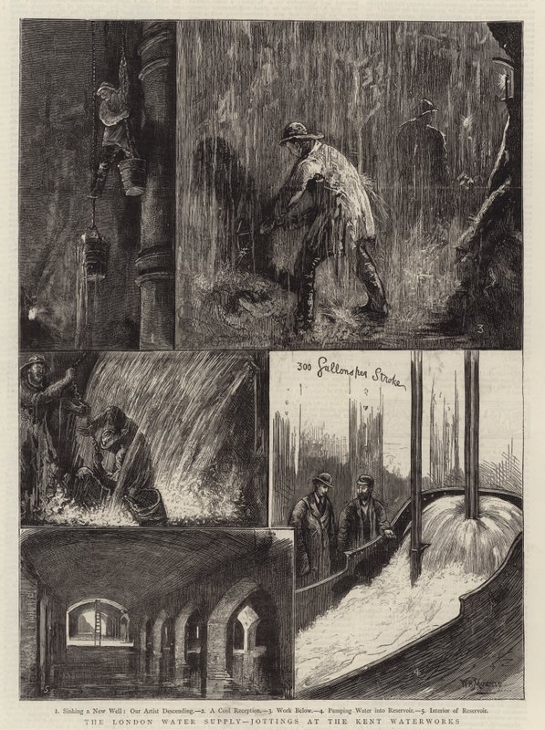 El suministro de agua de Londres, anotaciones en las obras de agua de Kent de William Bazett Murray
