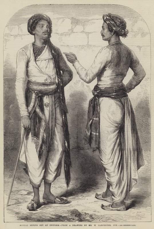 Sepoys de Bengala fuera de uniforme de William Carpenter