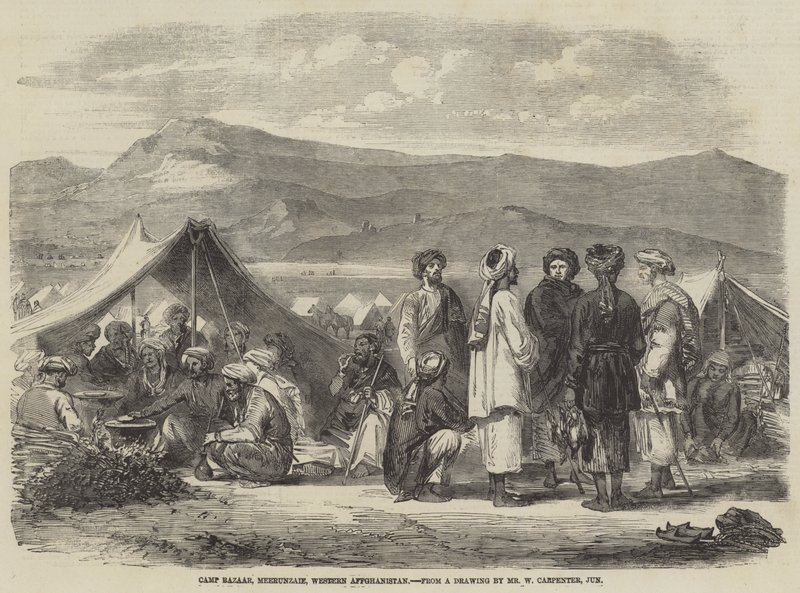 Campamento Bazar, Meerunzaie, Afganistán Occidental de William Carpenter