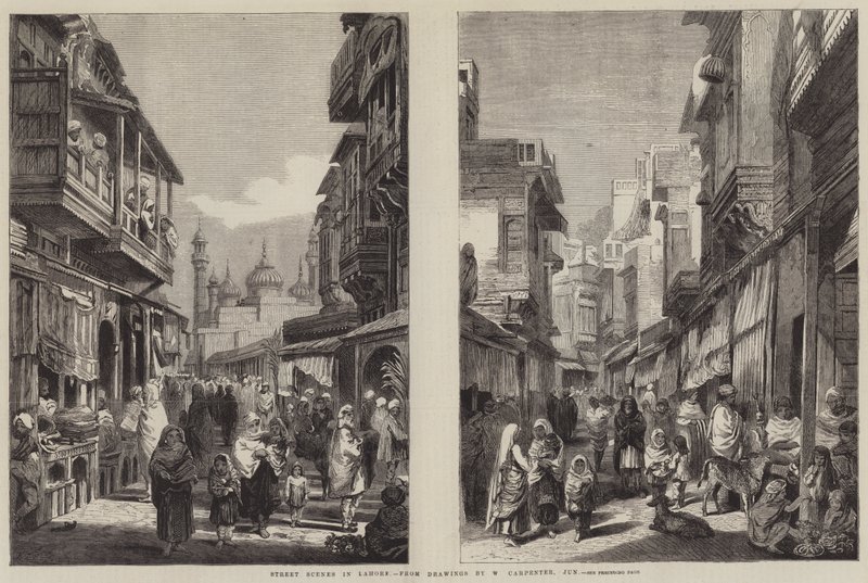 Escenas callejeras en Lahore de William Carpenter