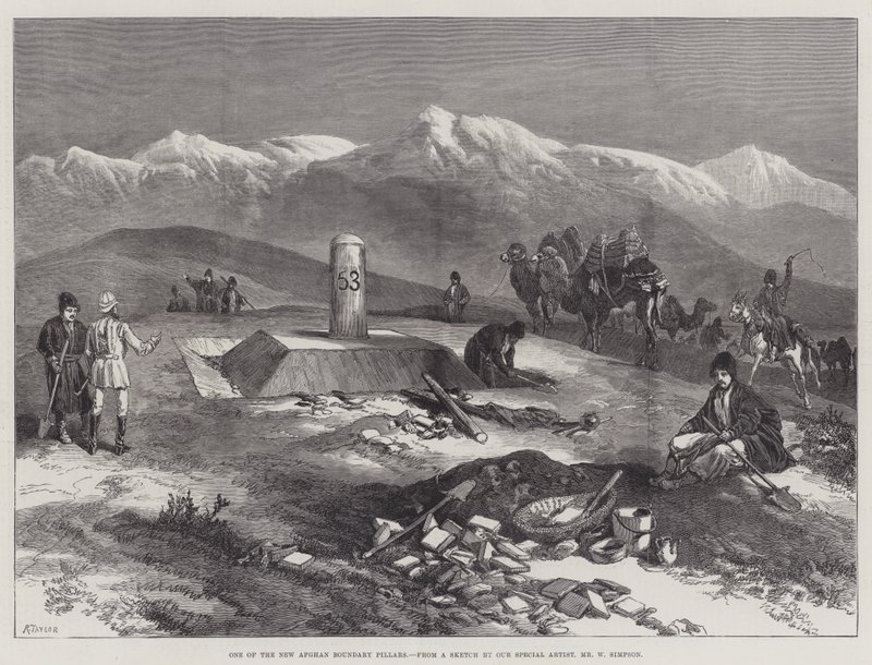 Uno de los Nuevos Pilares Fronterizos Afganos de William Crimea Simpson