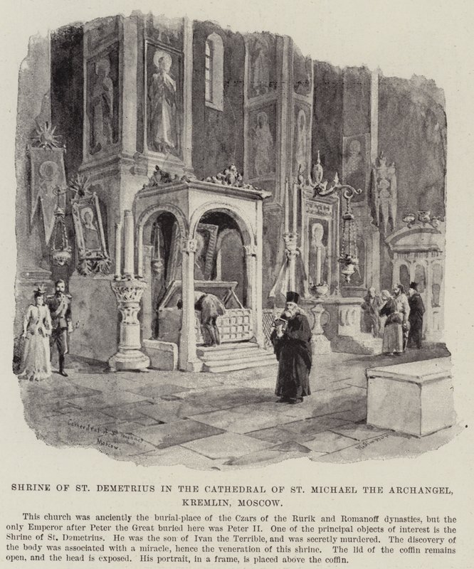 Santuario de San Demetrio en la Catedral de San Miguel Arcángel, Kremlin, Moscú de William Crimea Simpson
