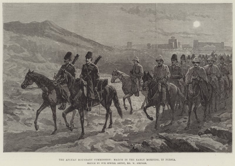La Comisión de Fronteras de Afganistán, marcha en la madrugada, en Persia de William Crimea Simpson