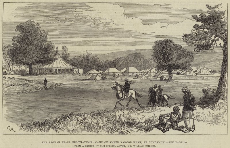 Las Negociaciones de Paz Afganas, Campamento de Ameer Yakoob Khan, en Gundamuk de William Crimea Simpson