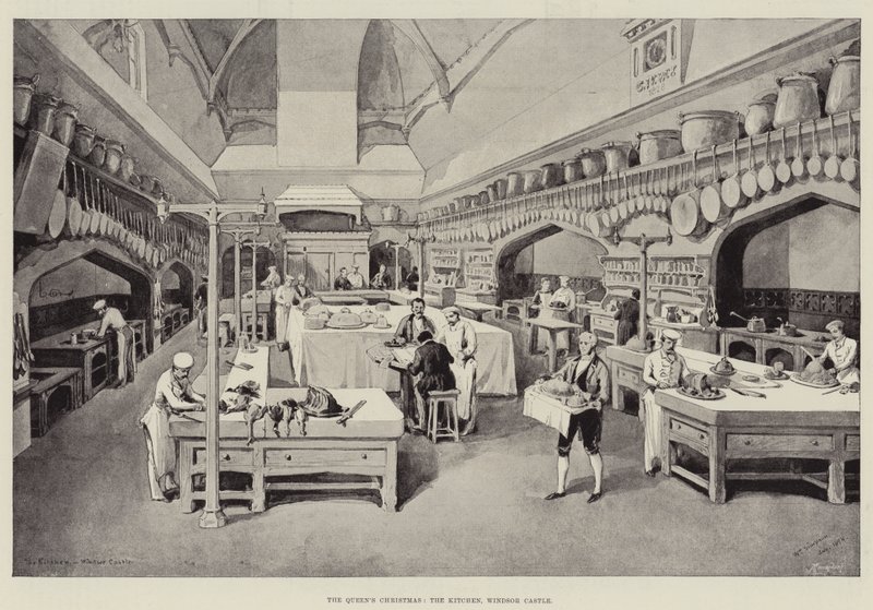 La Navidad de la Reina, la cocina, Castillo de Windsor de William Crimea Simpson