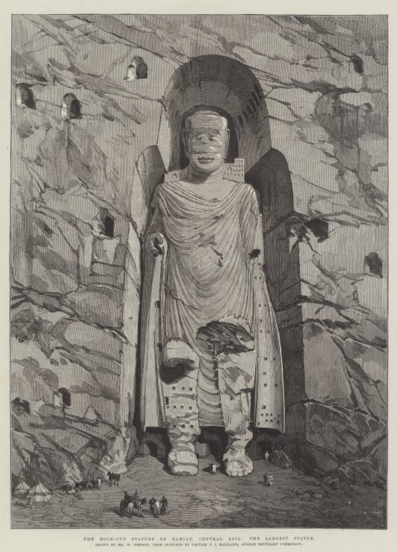 Las estatuas talladas en roca de Bamian, Asia Central, la estatua más grande de William Crimea Simpson