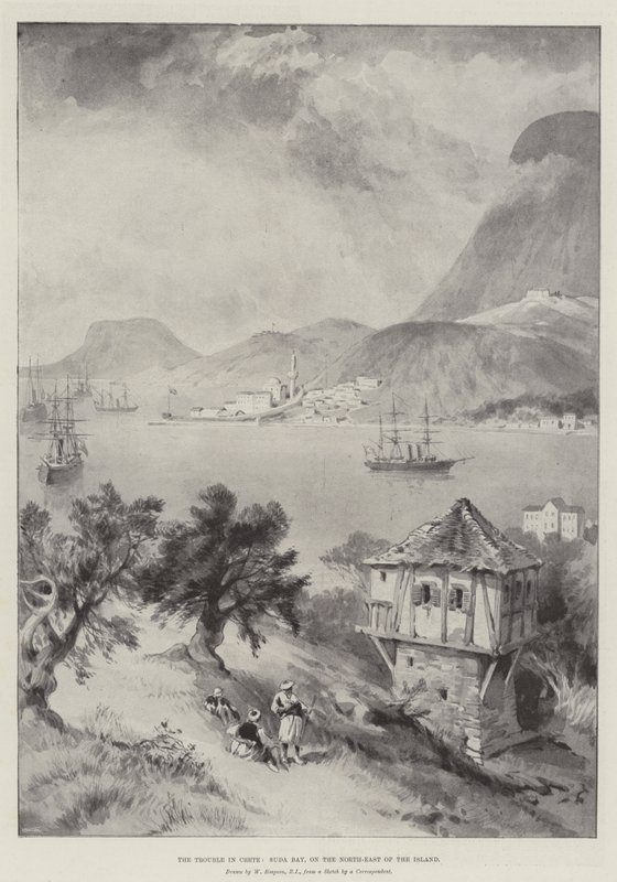 El Problema en Creta, Bahía de Suda, en el Noreste de la Isla de William Crimea Simpson