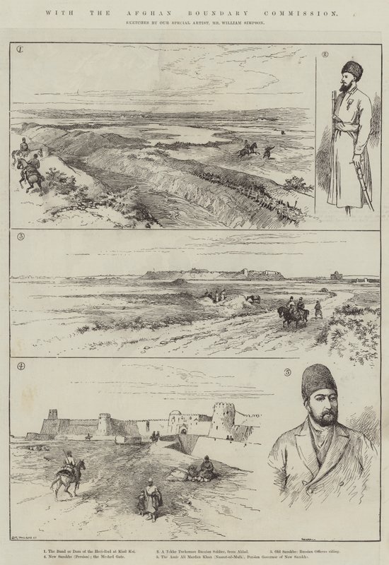 Con la Comisión Fronteriza Afgana de William Crimea Simpson