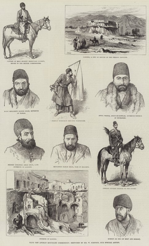Con la Comisión de Fronteras de Afganistán de William Crimea Simpson