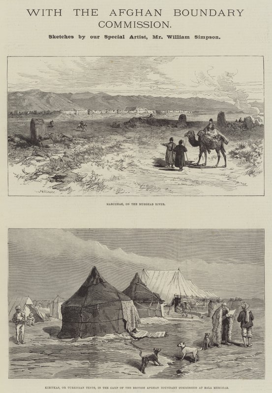 Con la Comisión de Fronteras de Afganistán de William Crimea Simpson