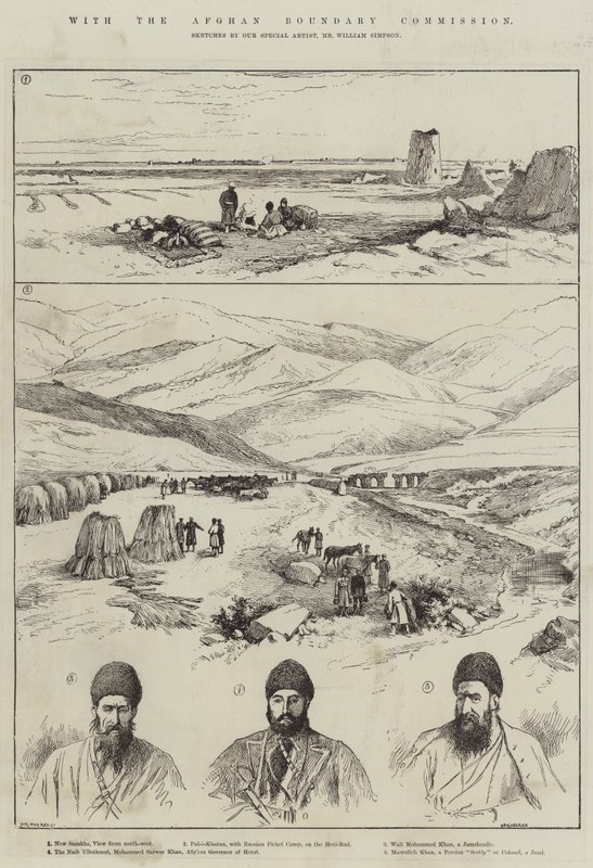 Con la Comisión de Fronteras de Afganistán de William Crimea Simpson