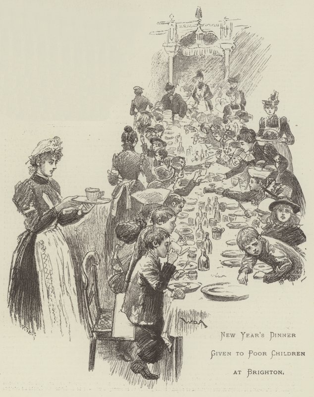 Cena de Año Nuevo dada a niños pobres en Brighton de William Douglas Almond