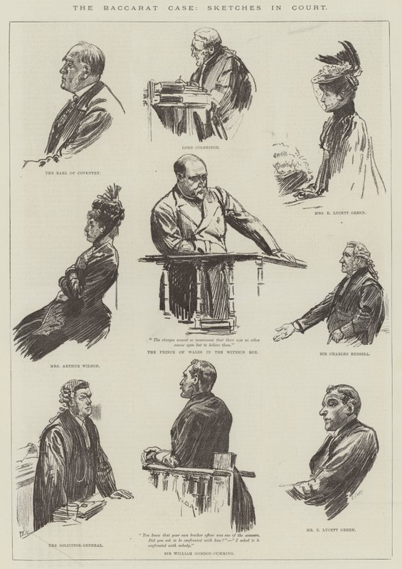 El Caso Baccarat, Bocetos en la Corte de William Douglas Almond