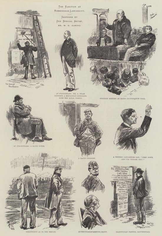 La elección en Rossendale, Lancashire de William Douglas Almond