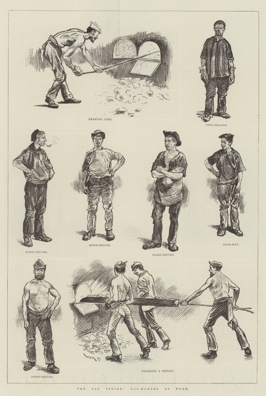 La huelga del gas, trabajadores del gas en acción de William Douglas Almond
