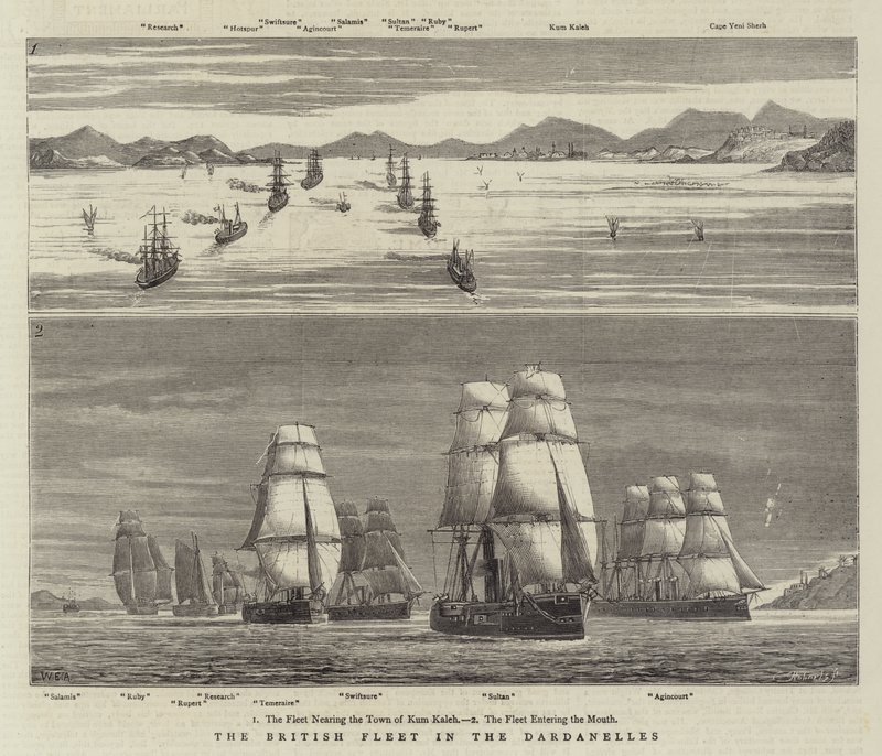 La flota británica en los Dardanelos de William Edward Atkins