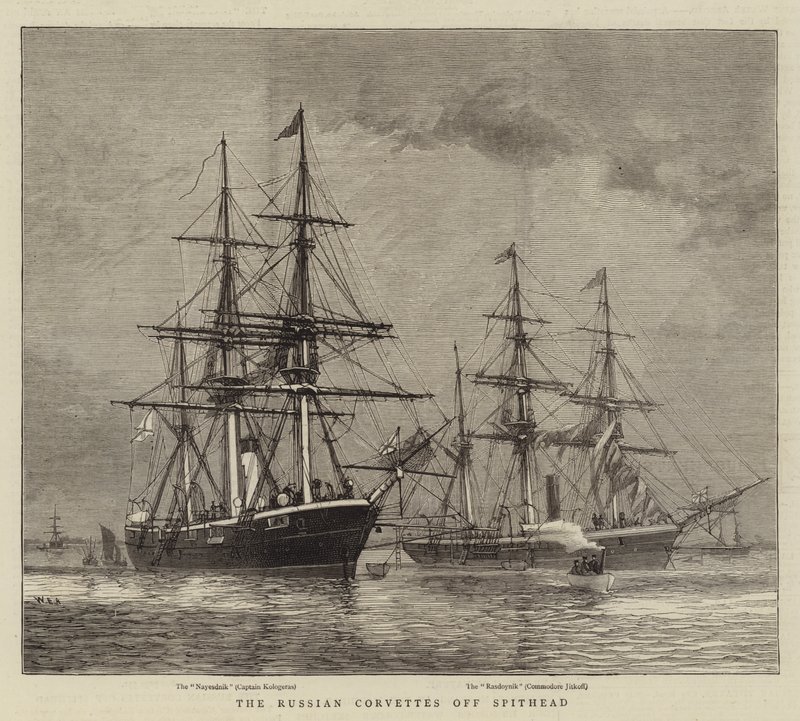 Las corbetas rusas frente a Spithead de William Edward Atkins