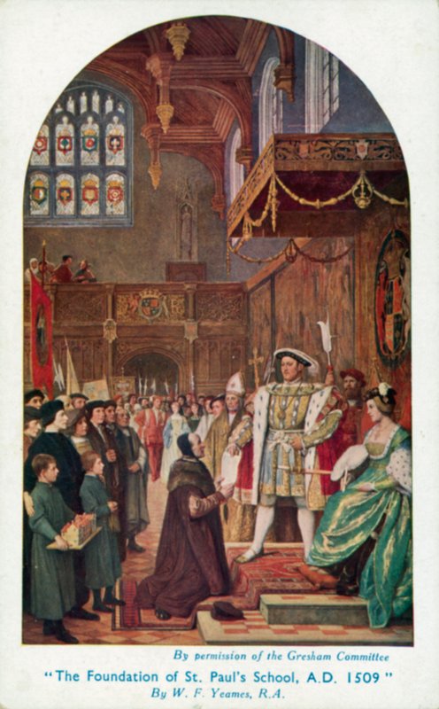 La fundación de la Escuela de San Pablo de William Frederick Yeames