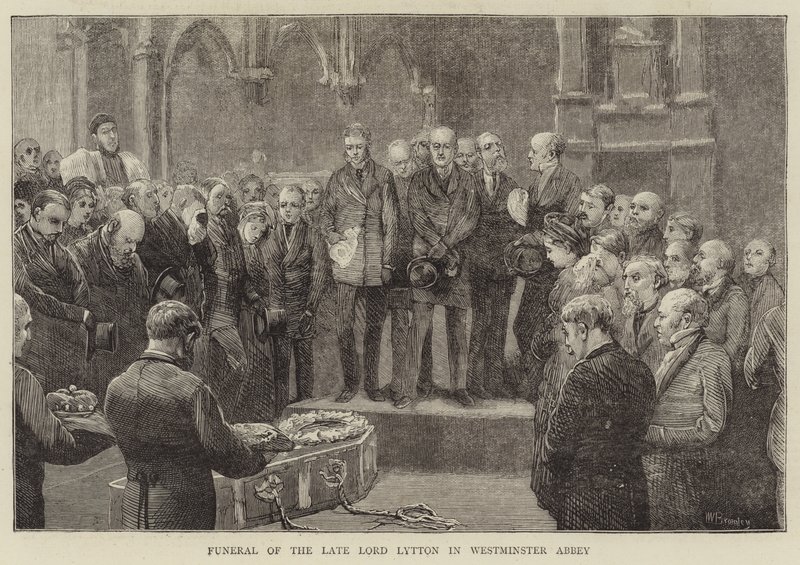 Funeral del Difunto Lord Lytton en la Abadía de Westminster de William III Bromley