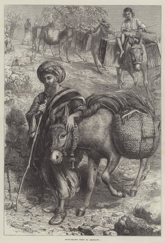 Vendedores de frutas yendo a Jerusalén de William J. Webbe or Webb