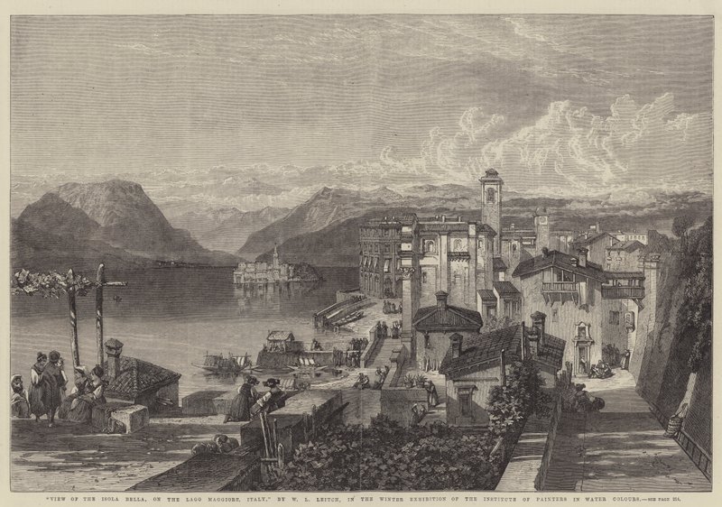 Vista de la Isola Bella, en el Lago Maggiore, Italia de William Leighton Leitch