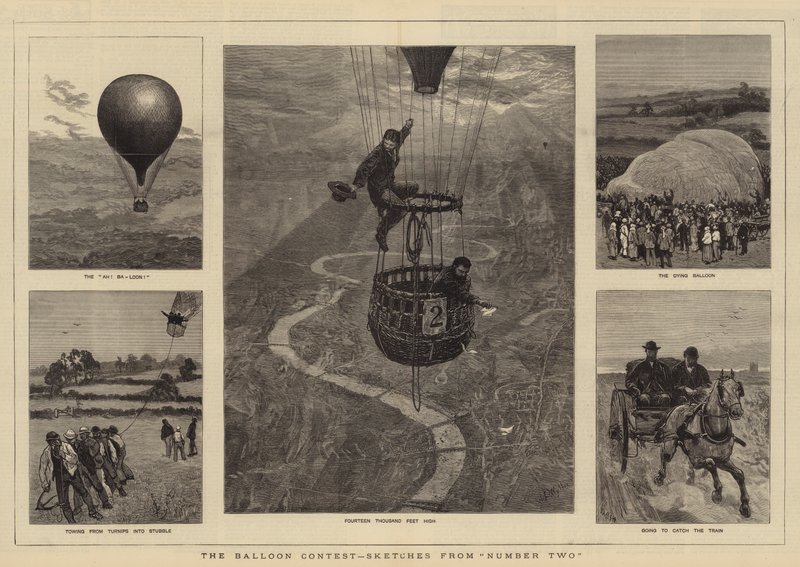 El concurso de globos, bocetos del número dos de William Lionel Wyllie