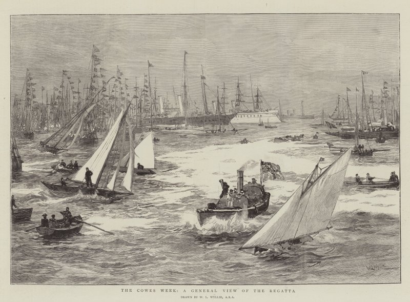 La Semana de Cowes, una vista general de la regata de William Lionel Wyllie