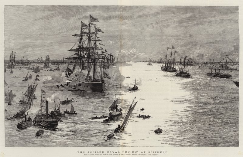 La revisión naval del jubileo en Spithead de William Lionel Wyllie