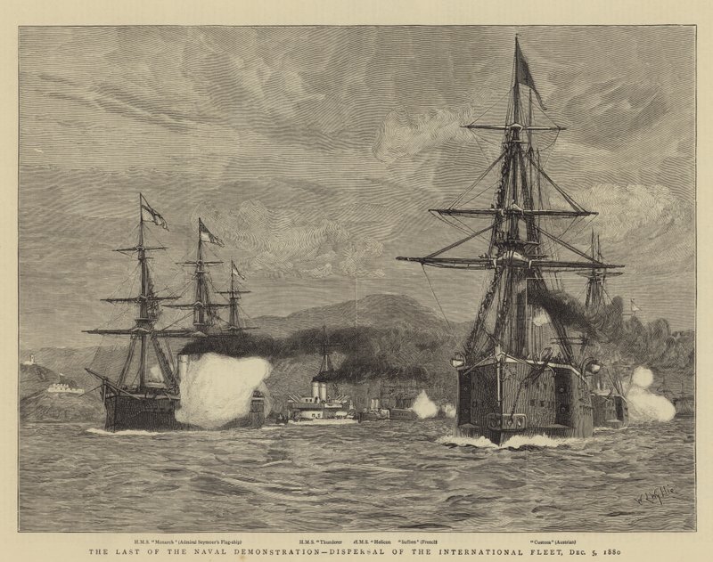 El último de la demostración naval, dispersión de la flota internacional, 5 de diciembre de 1880 de William Lionel Wyllie
