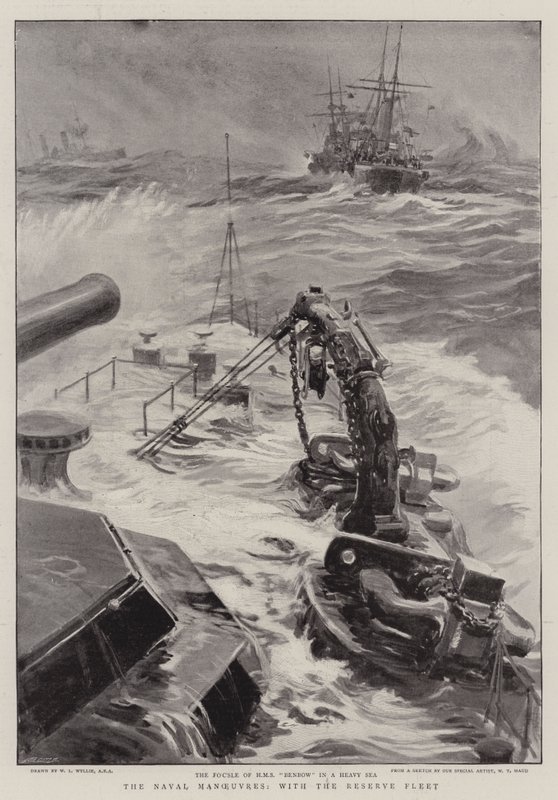 Las maniobras navales, con la flota de reserva de William Lionel Wyllie