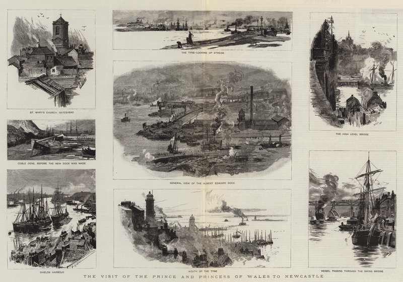 La visita del Príncipe y la Princesa de Gales a Newcastle de William Lionel Wyllie