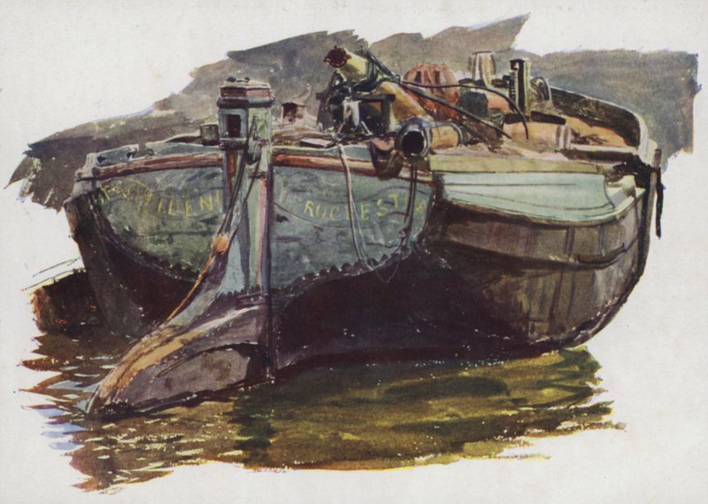 Una barcaza del Támesis o del Medway de William Lionel Wyllie