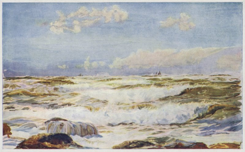 Rompientes en la costa francesa de William Lionel Wyllie