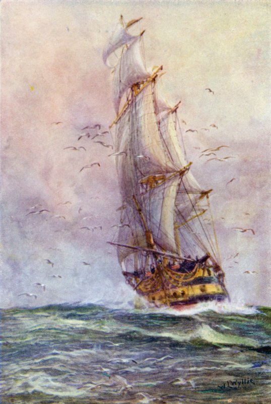 El Foudroyant, uno de los antiguos barcos de Nelson de William Lionel Wyllie
